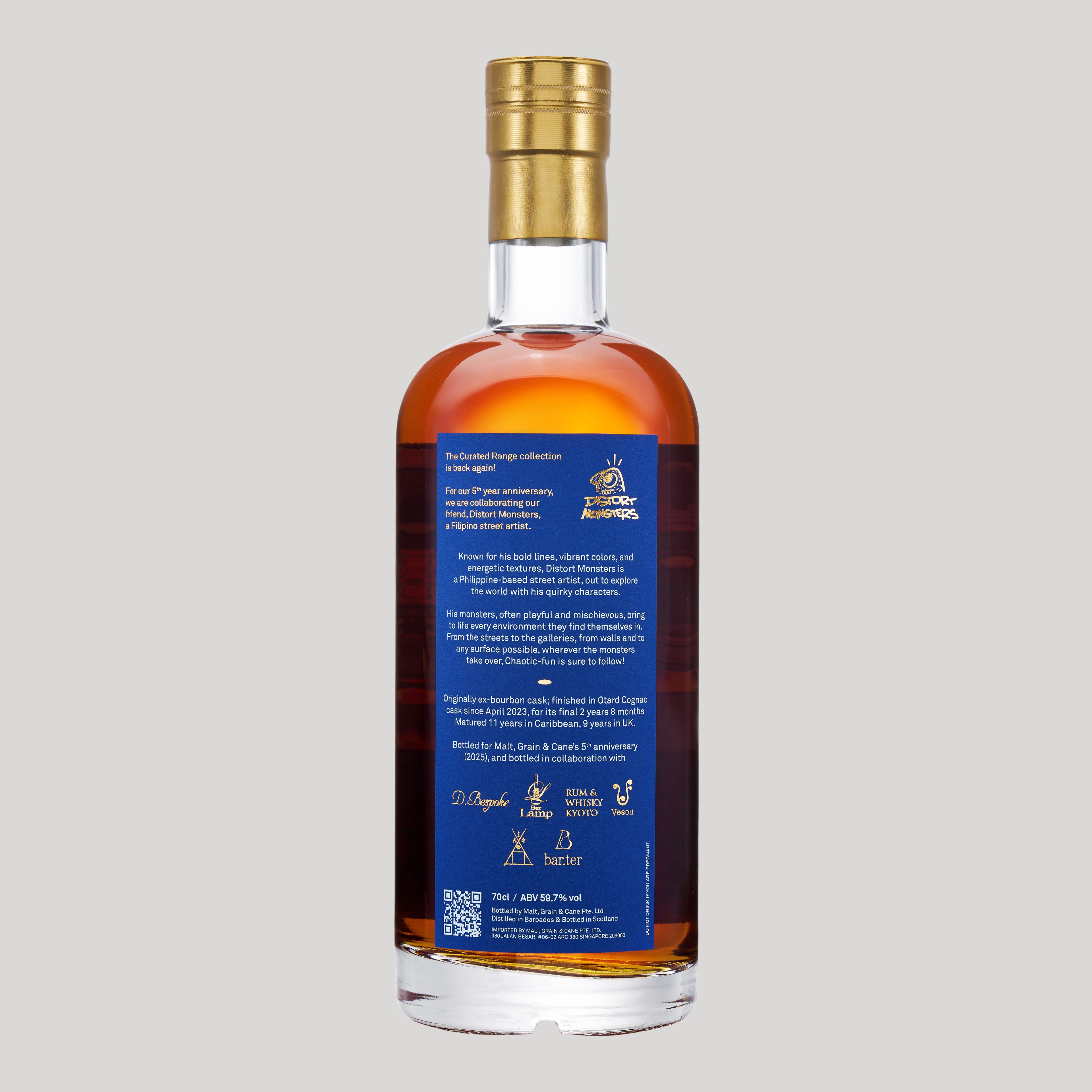 022: Foursquare 2005, 59.7%, 20 YO, Cognac Cask - DistortMonsters "BLUE BAYOU"