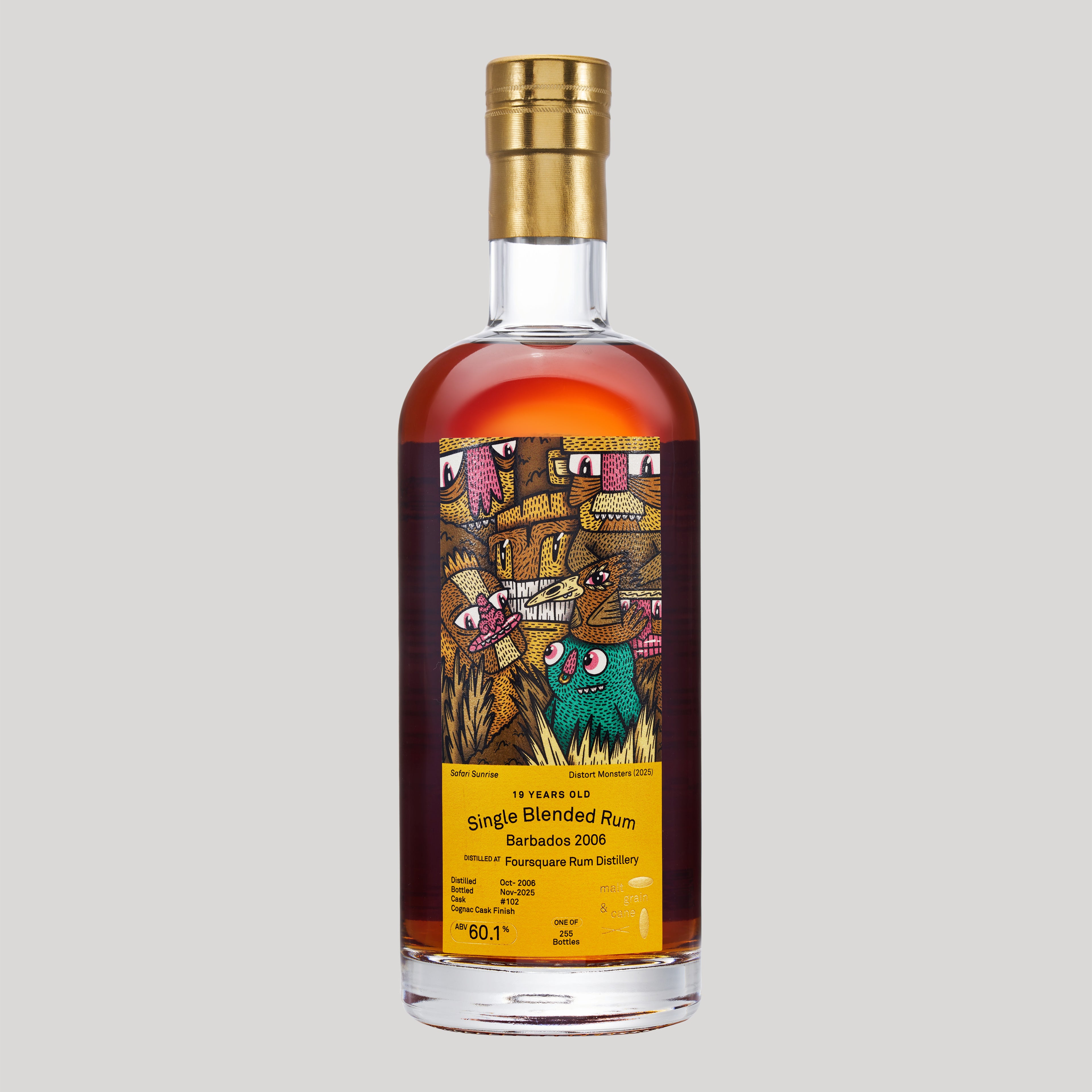 023: Foursquare 2006, 60.1%, 19 YO, Cognac Cask - DistortMonsters "SAFARI SUNRISE"