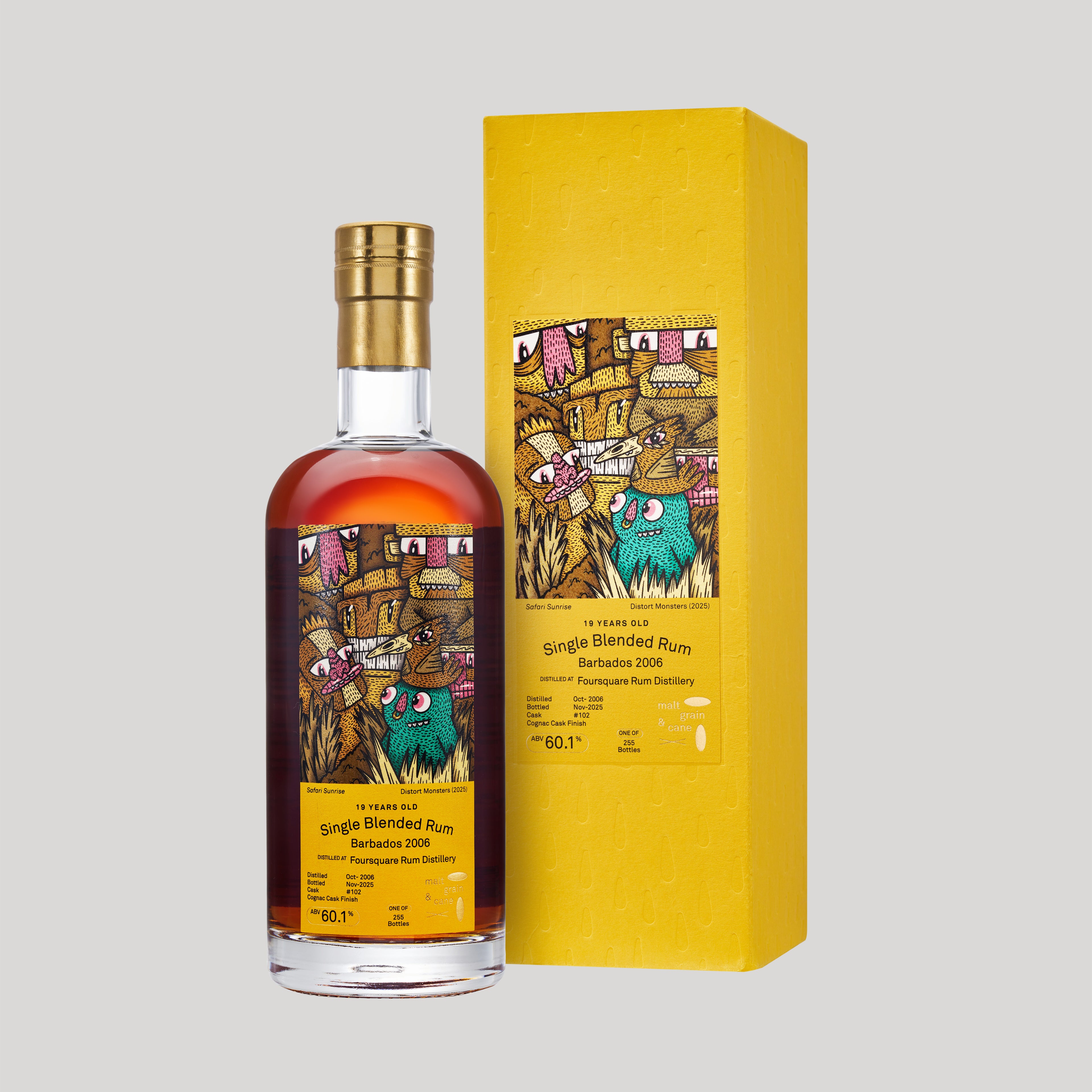 023: Foursquare 2006, 60.1%, 19 YO, Cognac Cask - DistortMonsters "SAFARI SUNRISE"