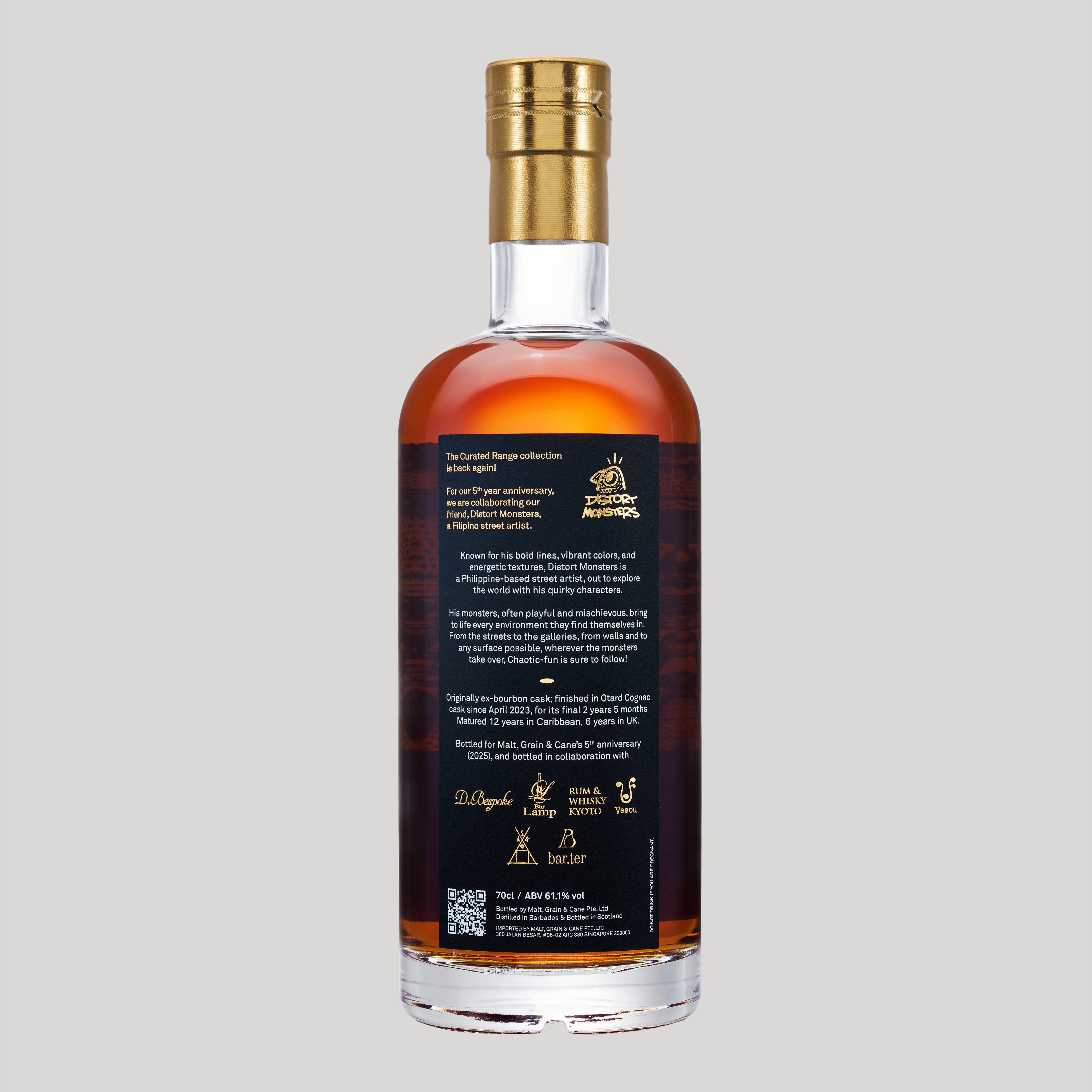 024: Foursquare 2007, 61.1%, 18 YO, Cognac Cask - DistortMonsters "MIDNIGHT MARSH"