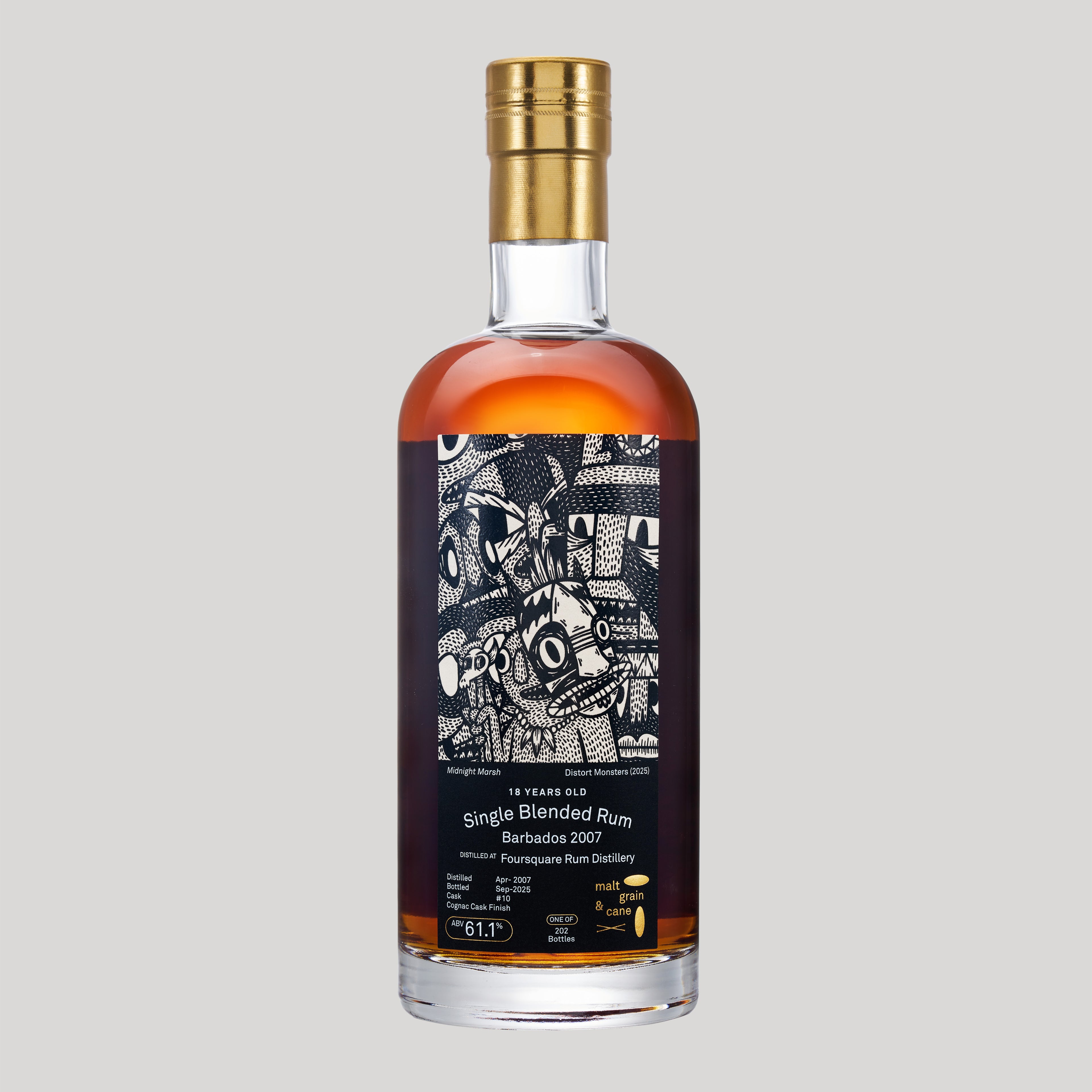024: Foursquare 2007, 61.1%, 18 YO, Cognac Cask - DistortMonsters "MIDNIGHT MARSH"