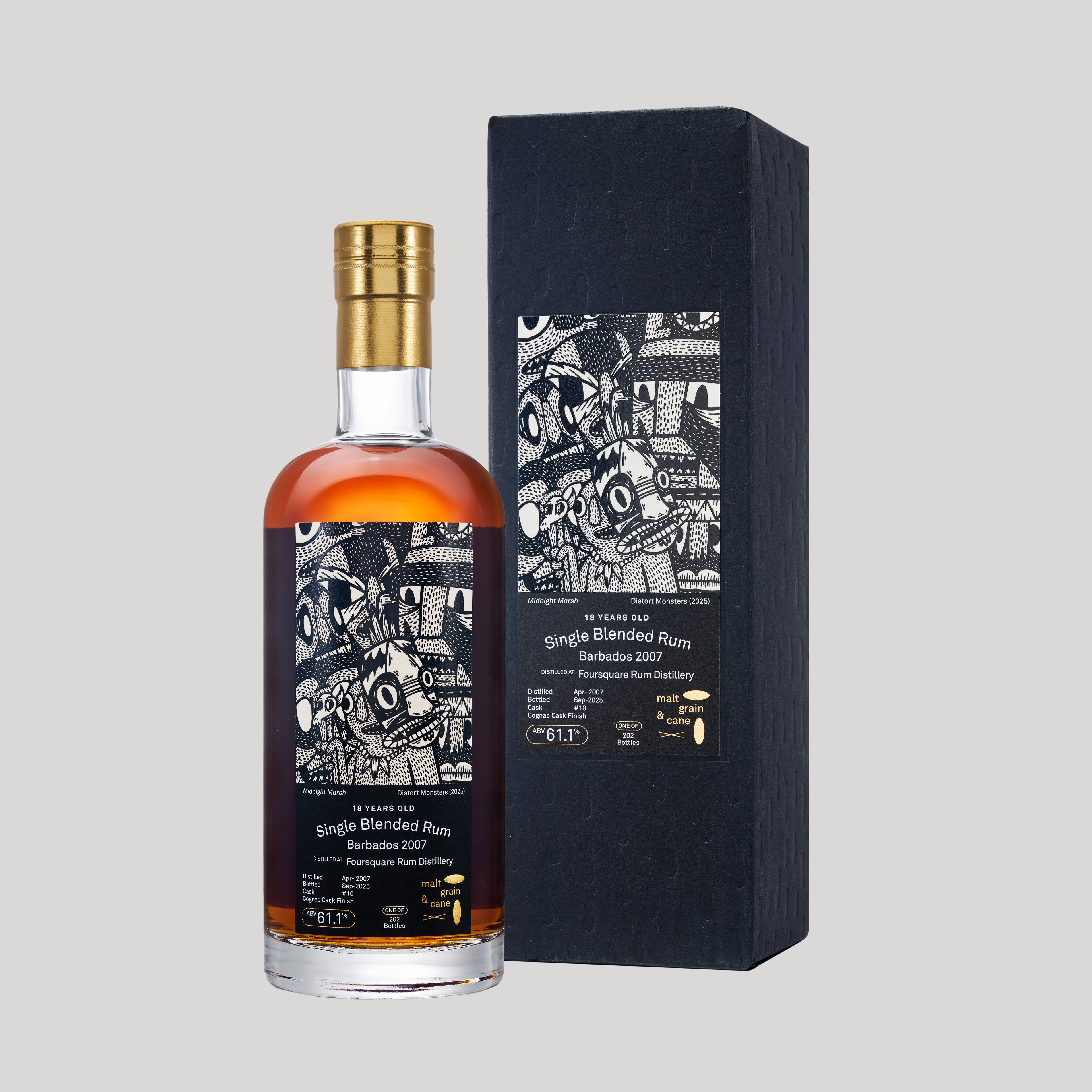 024: Foursquare 2007, 61.1%, 18 YO, Cognac Cask - DistortMonsters "MIDNIGHT MARSH"