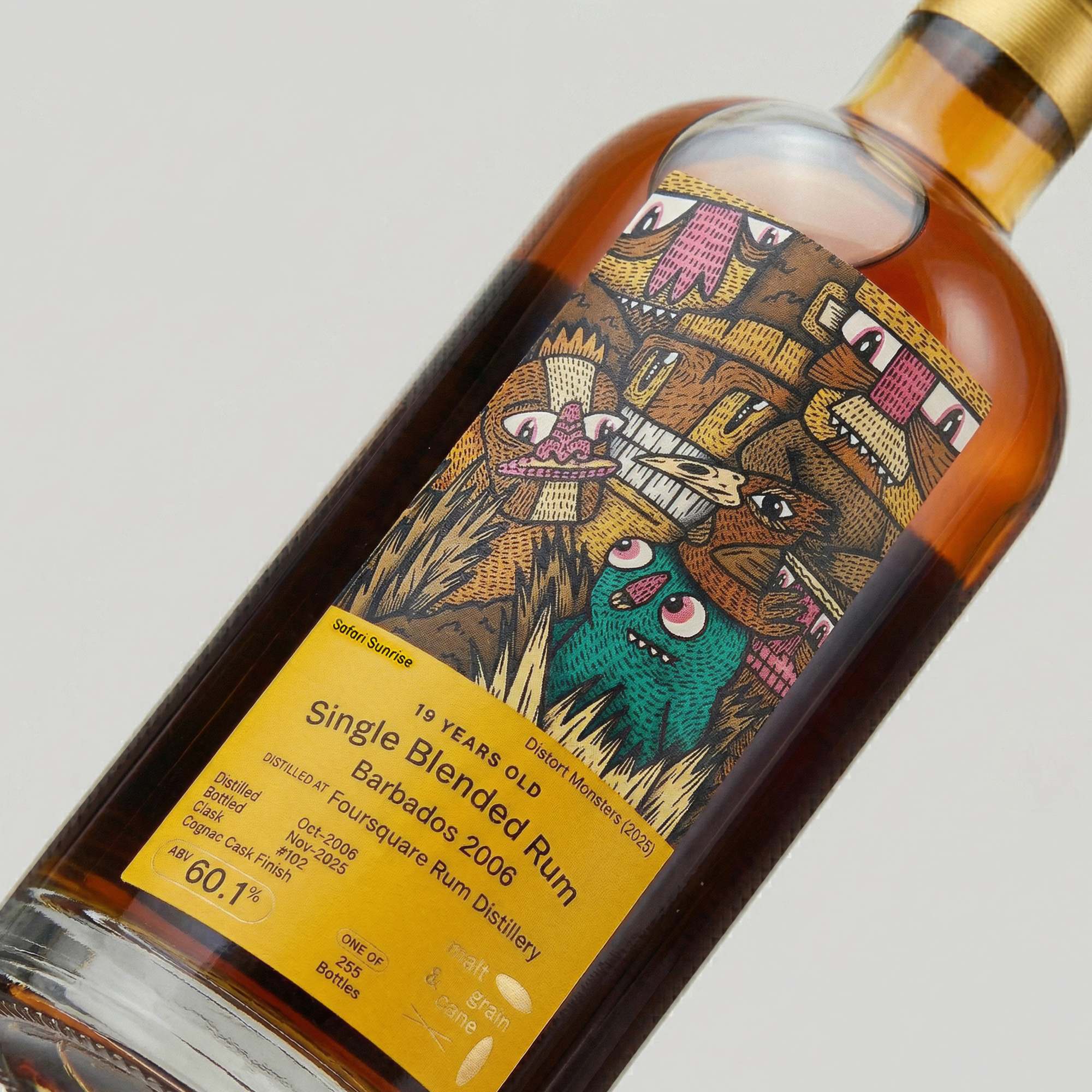 023: Foursquare 2006, 60.1%, 19 YO, Cognac Cask - DistortMonsters "SAFARI SUNRISE"