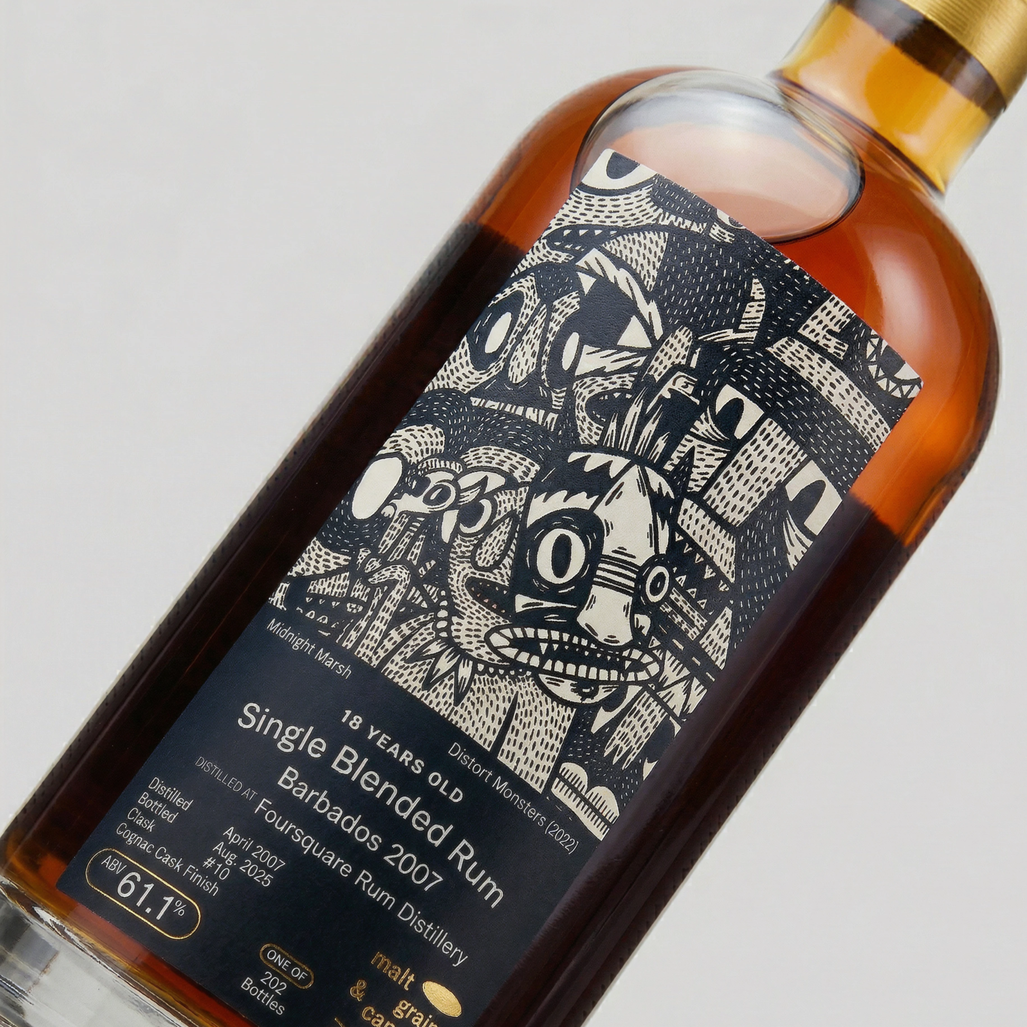 024: Foursquare 2007, 61.1%, 18 YO, Cognac Cask - DistortMonsters "MIDNIGHT MARSH"