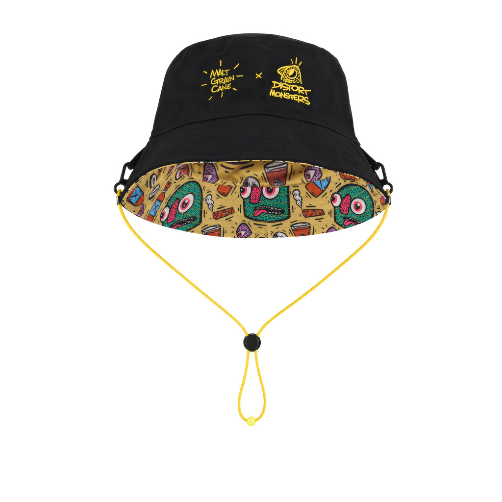 DistortMonsters x MGC - Yellow Reversible Bucket Hat
