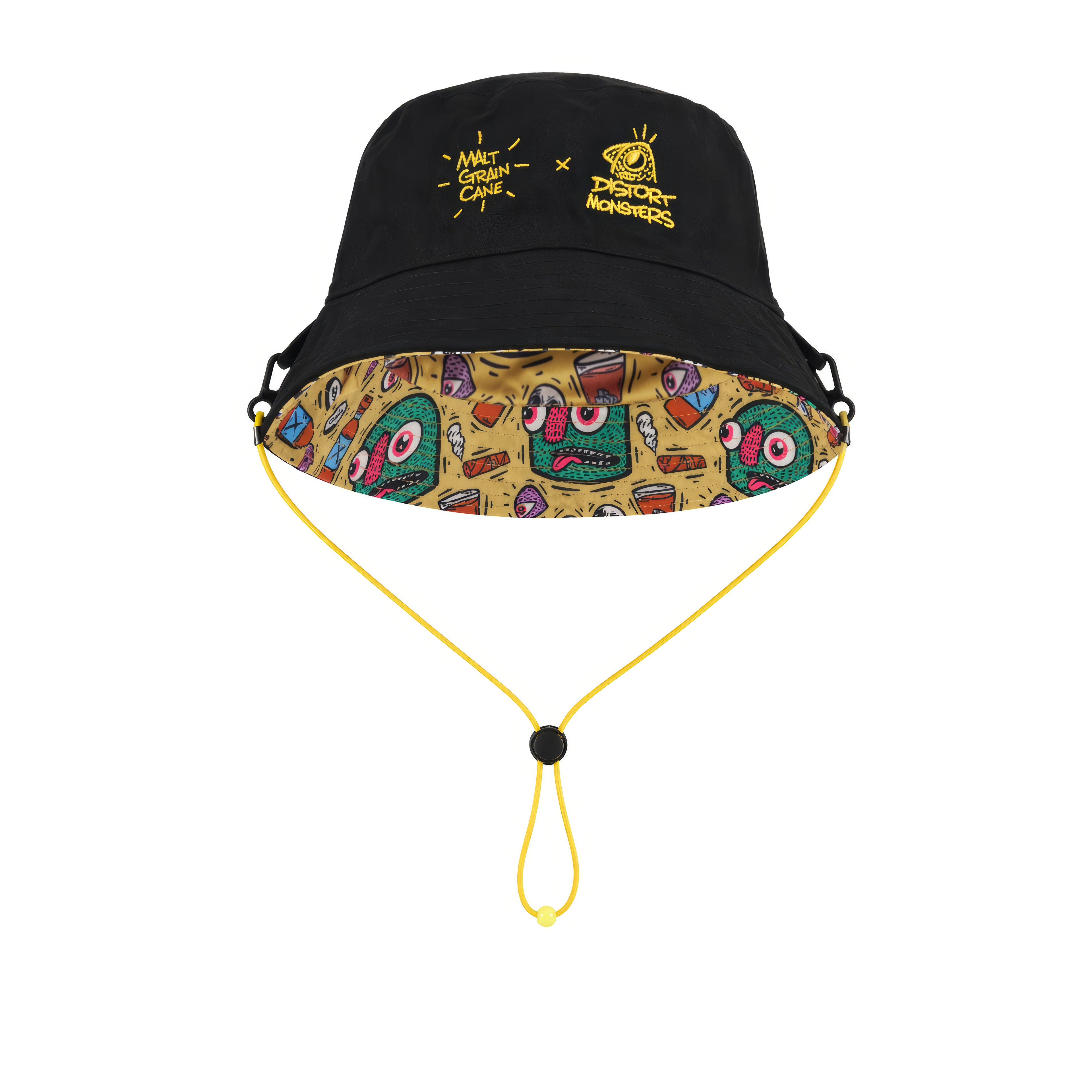 DistortMonsters x MGC - Yellow Reversible Bucket Hat
